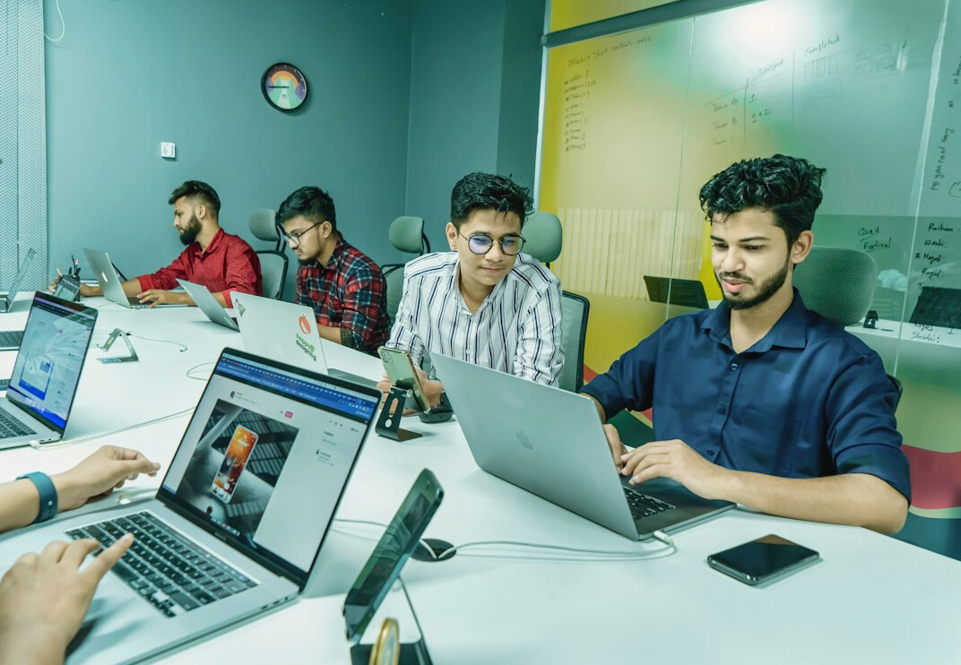 team of programmers in office