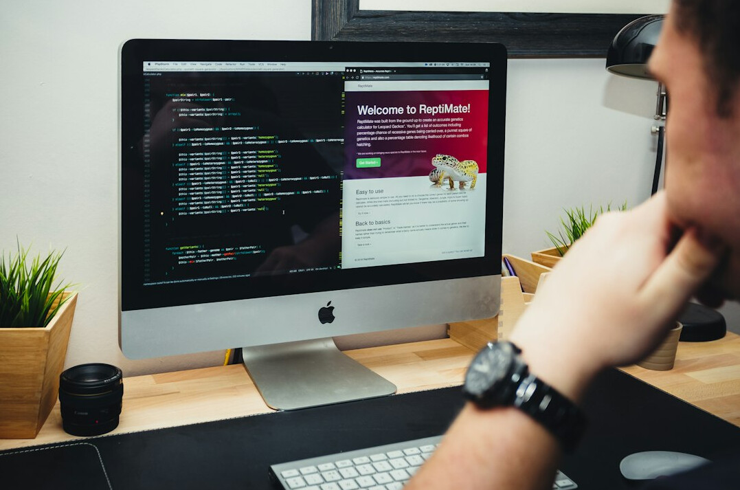 programmer coding at desk